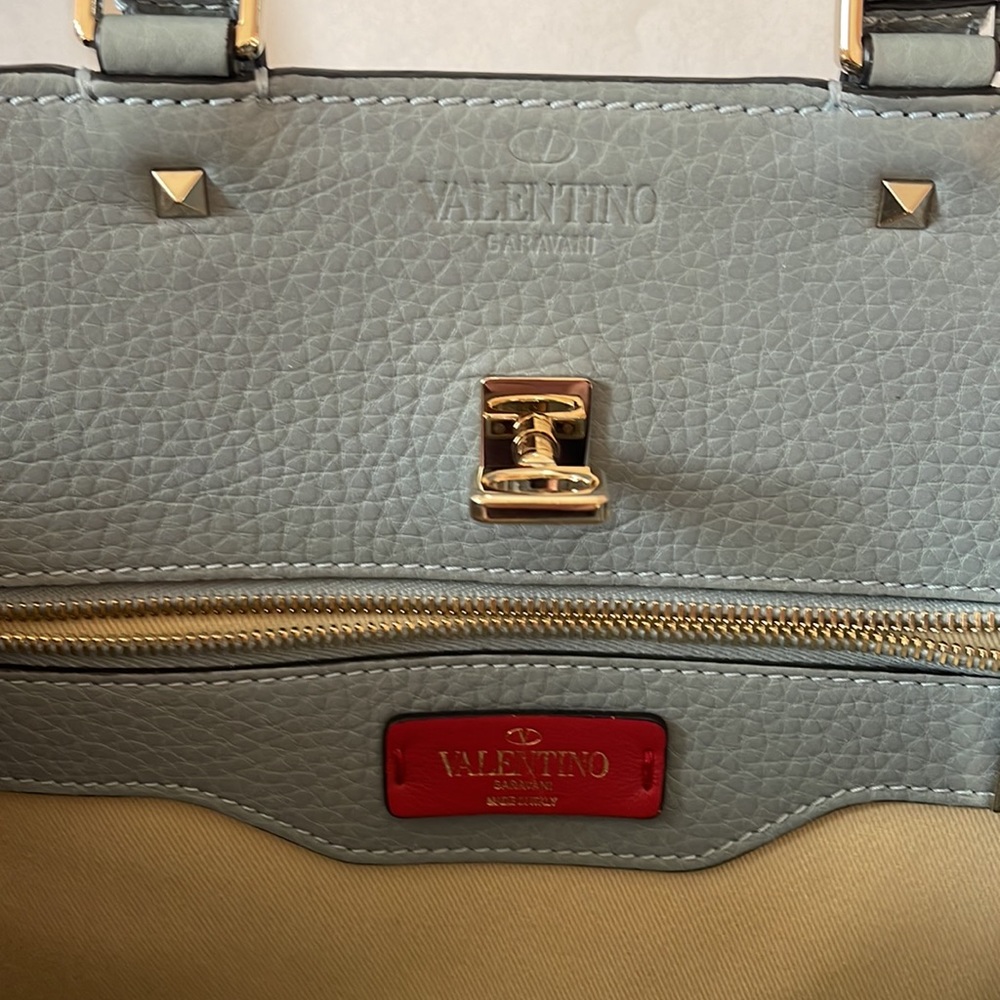 Valentino Garavani Teal Blue Satchel Tote - Picture 8 of 13